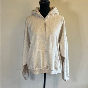 SKIMS Cream Zip-Up Hoodie